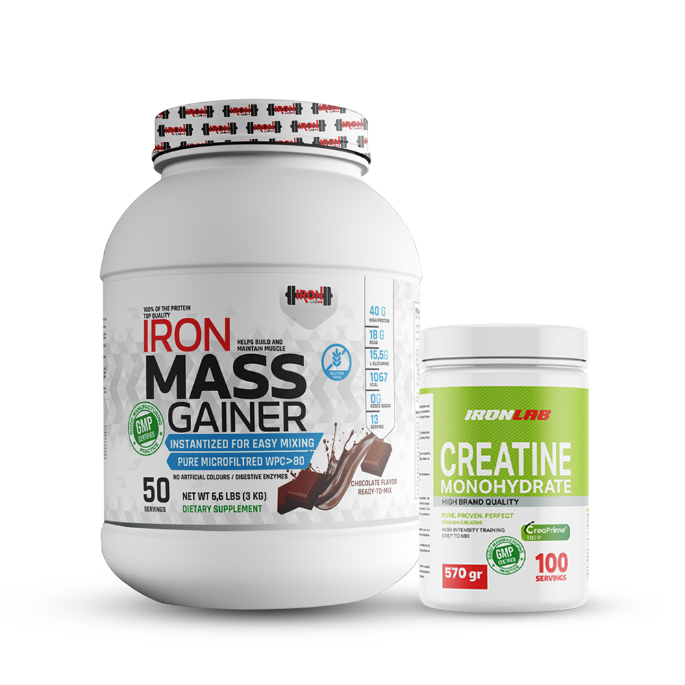 Pack Mass Gainer 3KG Chocolat + Créatine Monohydrate 500g